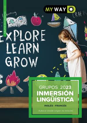 Portada del folleto Inmersión Lingüística para grupos escolares My Way Idiomas 2023